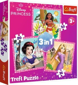 TREFL Puzzle 3w1 Księżniczki Disney  Piękne kwiaty 
