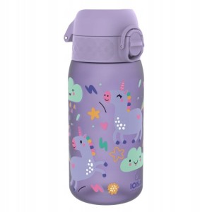 Butelka bidon dla dziecka ION8 350 ml  UNICORNS  - Jednorożce Fiolet