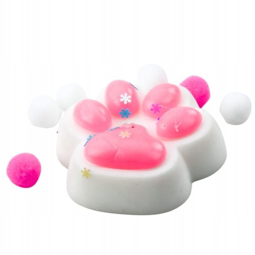 5905991069935  Gniotek Kocia łapka antystresowa Squishy biało-róż 2.jpg