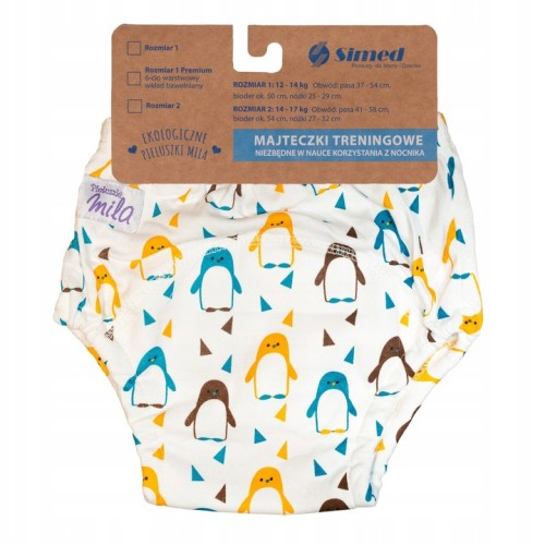 MAJTKI TRENINGOWE PIELUCHY do nauki nocnika 14-17 kg 100% bawełna PINGWINY SIMED.jpg