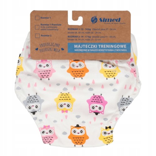 5904569541866 TRENINGOWE MAJTKI do nauki nocnikowania 14-17 kg 100% bawełna SOWA 1.jpg