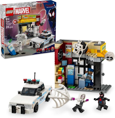 LEGO Marvel Multiwersum Miles Morales kontra Spot, Zabawka dla Dziecka do Zbudowania z Czterema Minifigurkami i Radiowozem do Odgrywania Ról, Prezent dla 9-latka, dla Chłopca i Dziewczynki 76311.jpg