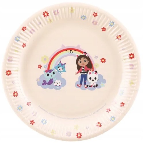 5904555099210 Talerzyki Papierowe KOCI DOMEK GABI Bajka Licencja Urodziny Party 23cm 6szt 1.jpg