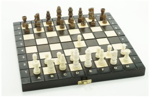 Szachy drewniane tradycyjne ABINO 27 cm