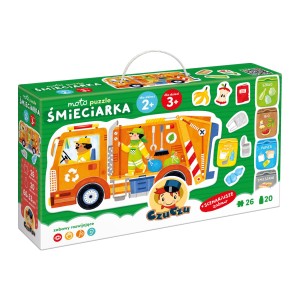 Czuczu Moto puzzle Śmieciarka Puzzle dla dzieci 2+ 3+