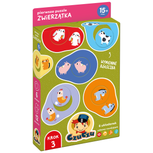 Czuczu Pierwsze Puzzle Zwierzątka 6 Układanek 12 Elementów 15M+