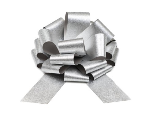 5904555039377 Kokarda prezentowa DIY - Srebrna - 30 cm - 1 szt..jpg