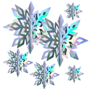 Party Deco Zawieszki Śnieżynki opalizujące 15-25cm świąteczne