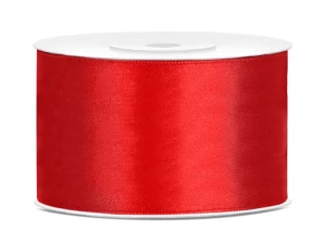 Party Deco Tasiemka satynowa czerwona 38mm 25m XXL widowiskowa