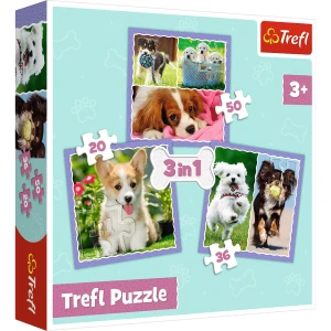 TREFL Puzzle 3w1 Urocze pieski +3