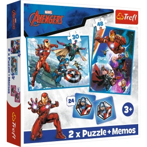 TREFL  Avengers Puzzle 2w1 + memos - Bohaterowie w akcji 
