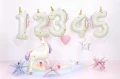 PartyDeco Balon foliowy Cyfra ''4'' Jednorożec