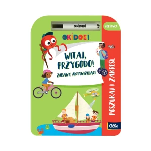 OKIDOKI Witaj, przygodo! POSZUKAJ I ZAKREŚL 3+ Zeszyt Suchościeralny Albi Łamigłówki Mazak 