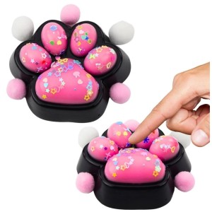 Gniotek Kocia łapka antystres Squishy czarno różowa