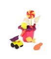 Olbrzymia wywrotka + zabawki plażowe Red B.Toys zestaw zabawek do piasku wiaderko grabki łopatka foremki 3.jpg