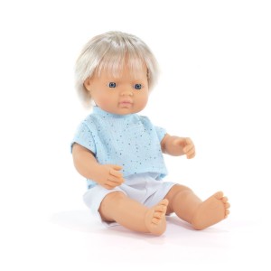 Lalka w ubranku chłopiec Europejczyk z jasnymi blond włosami 38 cm - My Friends & Me MINILAND