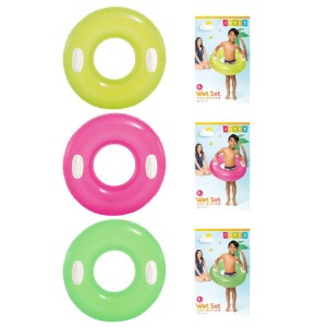 Intex Koło do pływania 76 cm z uchwytami - NEON