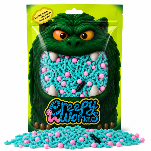 5901583299797 Creepy Worms Pink Blue - magiczne robaczki do sztuczek i gier