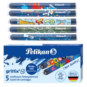 Pelikan Naboje do pióra wiecznego 5szt długie niebieskie Design