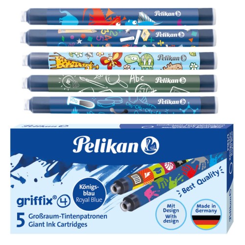 Pelikan Naboje do pióra wiecznego 5szt długie niebieskie Design