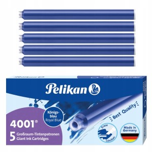 Pelikan Naboje do pióra wiecznego wymazywalne 5szt długie niebieskie