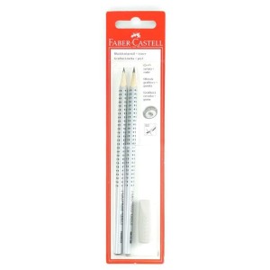 Faber-Castell Grip 2001 Ołówki Grafitowe HB + B – 2 szt. Ergonomiczny Trójkątny Kształt