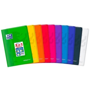 Oxford EasyBook 3w1 Zeszyt B5 60 Kartek w Kratkę z Kieszenią, Teczką i Zakładką
