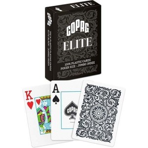 Karty do gry w pokera COPAG ELITE - Czarne - Jumbo Index
