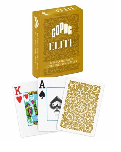 7896192310460 Karty do gry w pokera COPAG ELITE - Złote - Jumbo Index
