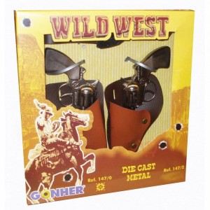 Gonher Zestaw kowboj 2x Pistolet metalowy 147