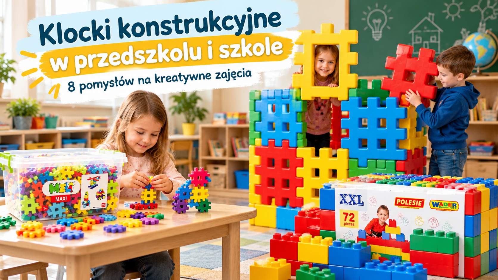 Klocki konstrukcyjne w przedszkolu i szkole – pomysły na zajęcia z MELI, Wafle i Wader